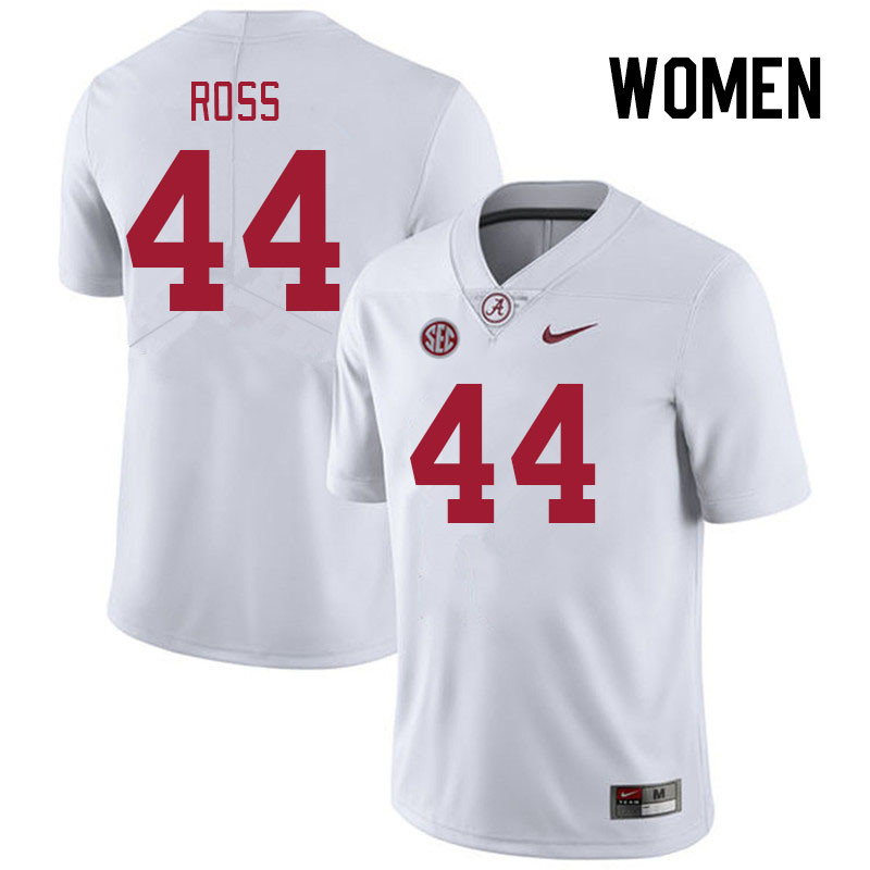 Women #44 Tonio Ross Alabama Crimson Tide College Footabll Jerseys Stitched Sale-White